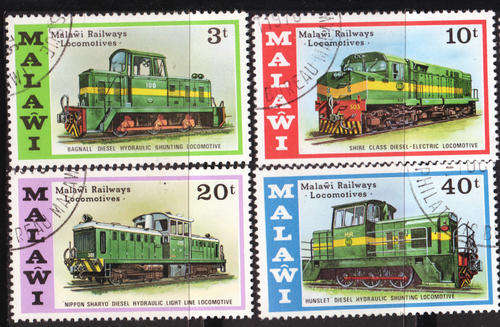 MALAWI 1976 LOCOMOTIVES COMPLETE USED SET SG530-3