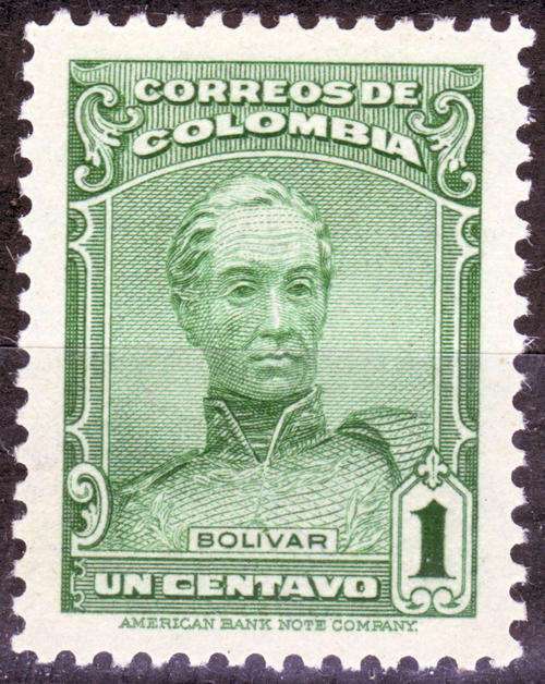 COLUMBIA 1939 BOLIVAR LIGHTLY MOUNTED MINT SINGLE STAMP SG#533