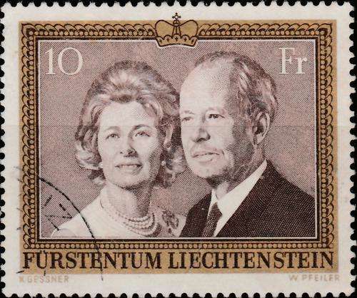 LIECHTENSTEIN 1974 PRINCE FRANCIS JOSEPH II & PRINCESS GINA VERY FINE USED SG#601