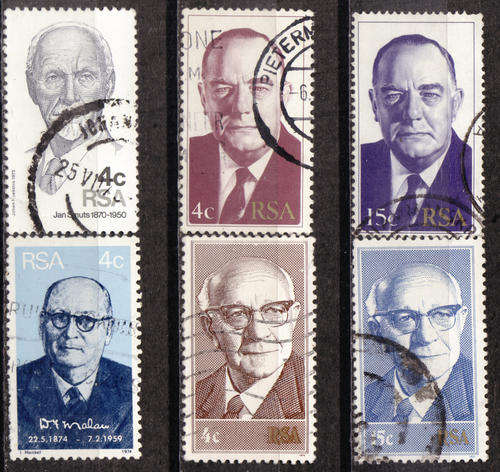 SOUTH AFRICA 1974 - 1978 POLITICAL LEADERS COMPLETE POSTALLY USED SET