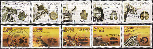SOUTH AFRICA 2006 ANIMAL TRACKS STORIES IN THE SAND COMPLETE POSTALLY USED SET