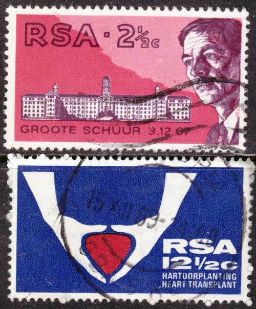 SOUTH AFRICA 1969 1st HEART TRANSPLANT DR. CHRIS BARNARD 47th SA MEDICAL CONGRESS USED STAMPS 0049