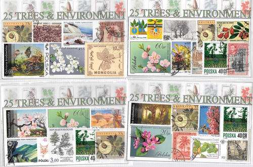 TREES AND ENVIRONMENT 25 STAMPS CHARITY PACK USED