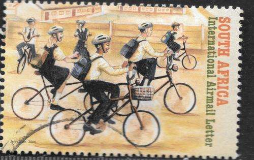 SOUTH AFRICA 2006 CYCLISTS COMPLETE POSTALLY USED SET SG1582