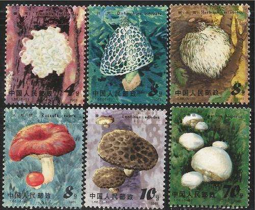 CHINA 1981 SG#3092-7 EDIBLE MUSHROOMS COMPLETE UNMOUNTED MINT SET