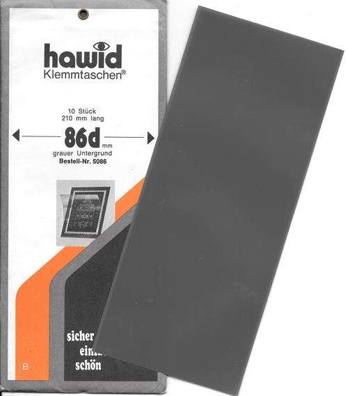 HAWID STAMP MOUNTS 10 GREY STRIPS 210x86