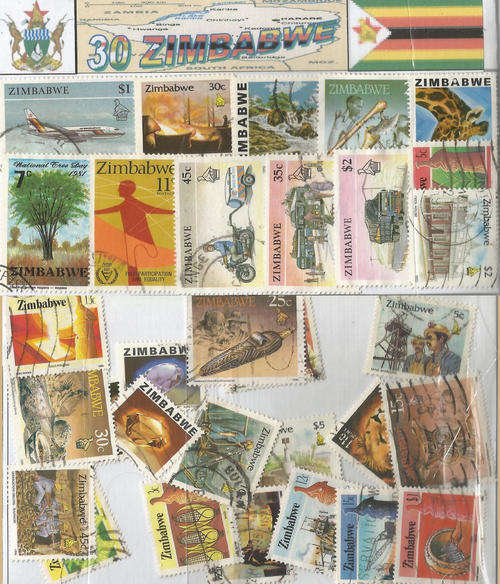 CHARITY STAMP PACKET ZIMBABWE 30 STAMPS
