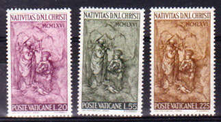 VATICAN 1966 - #445-7 COMPLETE UNMOUNTED MINT SET