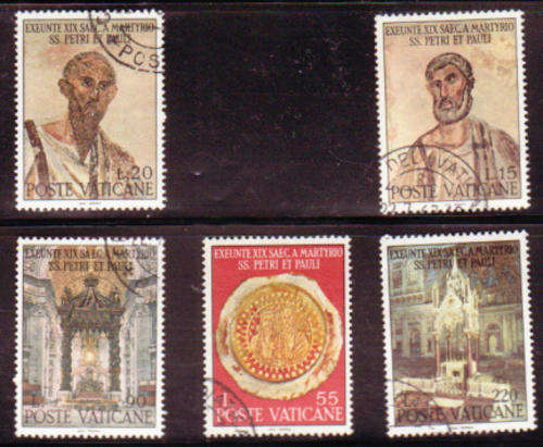 VATICAN 1967 - #448-52 COMPLETE USED SET