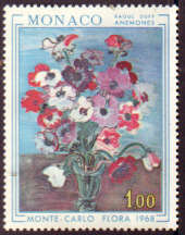 MONACO - 1968 ART ANEMONES - RAUOL DUFY - UNMOUNTED MINT #683 COMPLETE SET