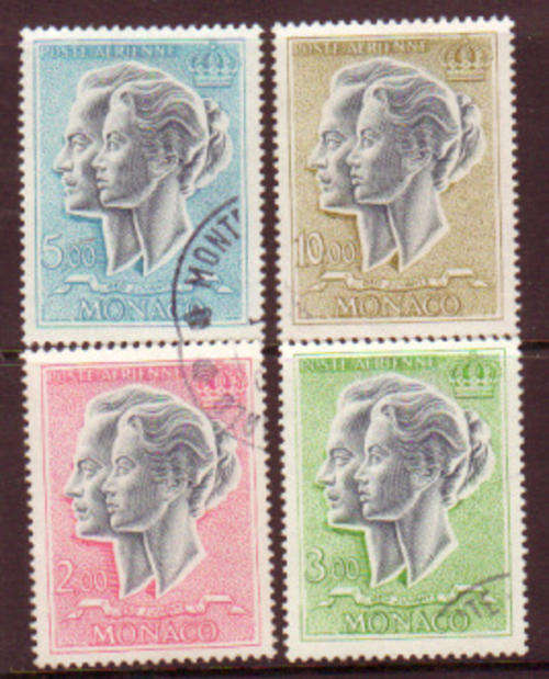 MONACO 1966 ROYALTY PRINCE RAINER III & PRINCESS GRACE MNH #C69-72 - COMPLETE SETBoB1187