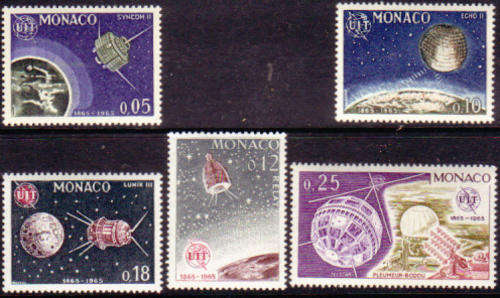 MONACO SPACE 1965 UIT UNMOUNTED MINT #605-609 PART SET
