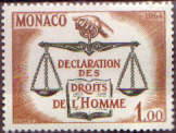 MONACO 1964 DECLARATION OF HUMAN RIGHTS UNMOUNTED MINT #599 COMPLETE SET