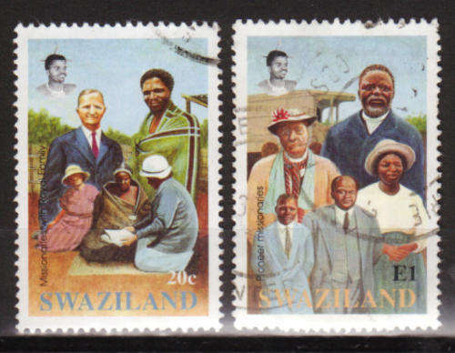 SWAZILAND-1992 - #614-5 - RELIGION EVANGELICAL ALLIANCE MISSION- COMPLETE POSTALLY USED SET