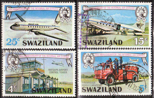 SWAZILAND 1975 SG#236-39 INTERNAL AIRPORT SERVICE COMPLETE POSTALLY USED SET