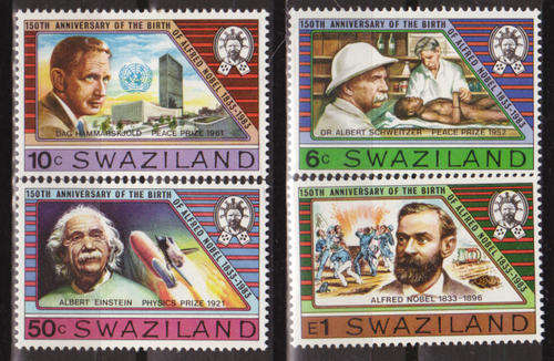 SWAZILAND 1983 ALFRED NOBEL ANNIVERSARY #436-9 COMPLETE UNMOUNTED MINT SET