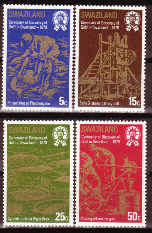 SWAZILAND 1979 DISCOVERY OF GOLD IN SWAZILAND #321-4 COMPLETE UNMOUNTED MINT SET