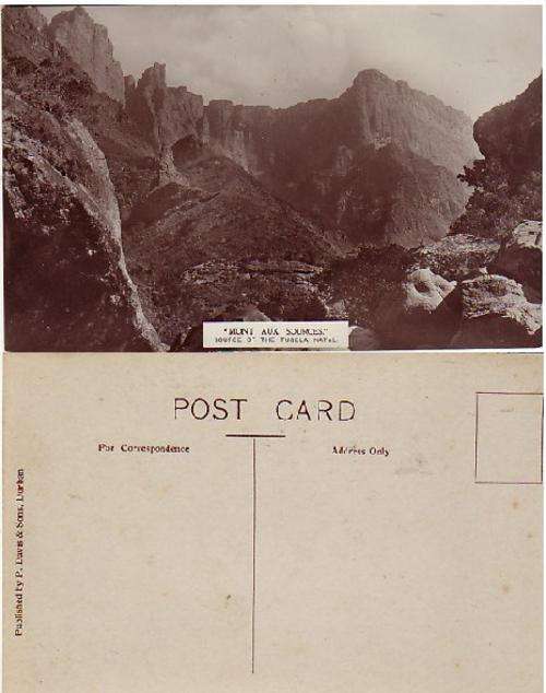 VINTAGE PICTURE POSTCARD PUBLISH P DAVIS & SON DURBAN #1 "MONT AUX SOURCES "