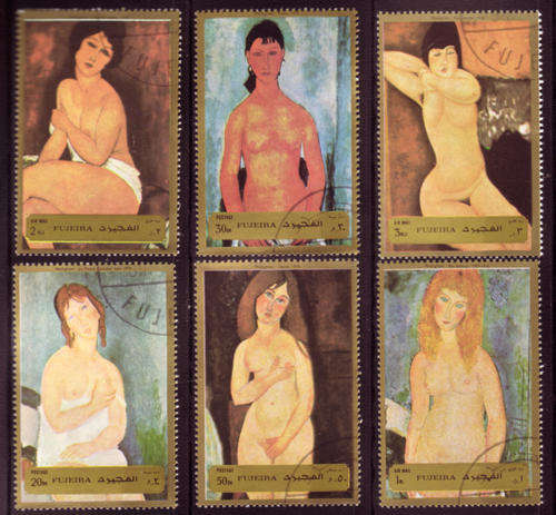NUDES 1972-FAMOUS ARTIST FUJEIRA USED CTO SET OF 6