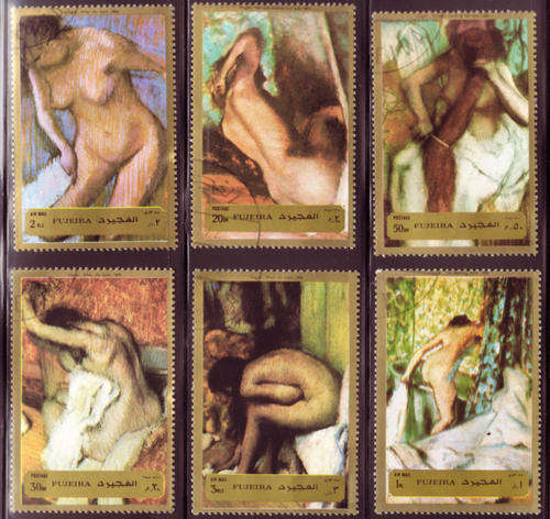 NUDES 1972-FAMOUS ARTIST FUJEIRA USED CTO SET OF 6