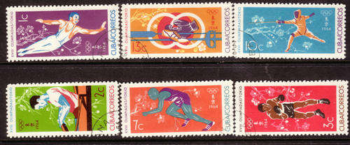 CUBA 1964 OLYMPIC GAMES SPORT #1135-40 COMPLETE CTO USED SET 0652