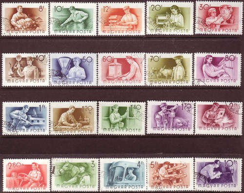 HUNGARY- 1955 WORKERS INDUSTRY Scott#1116-1135 COMPLETE USED SET