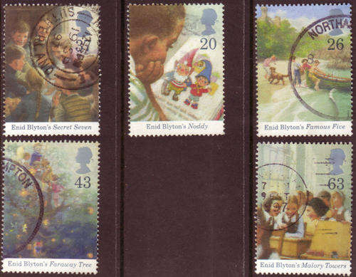 GB 1997 - ENID BLYTON AUTHOR SG# 2001-5 COMPLETE POSTALLY USED SET
