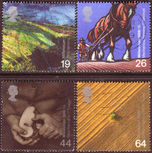 GB 1999 - MILLENNIUM SERIES THE FARMERS' TALE SG# 2107-10 COMPLETE POSTALLY USED SET