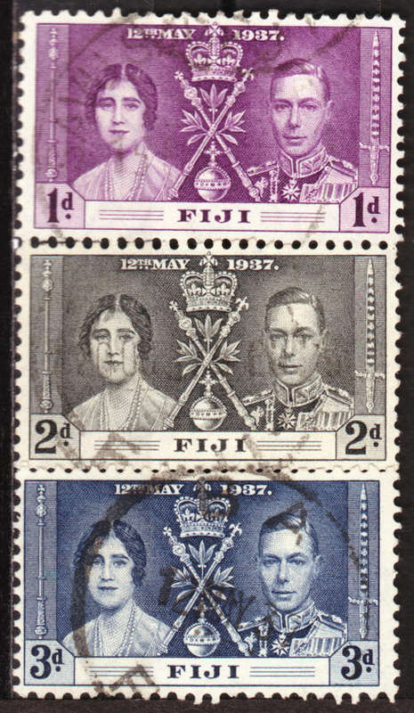 CORONATION -1937 - FIJI - #1 246-8 - COMPLETE USED SET