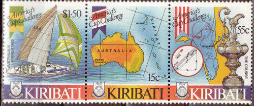 AMERICA'S CUP YACHTING RACE KIRIBATI 1986 SG# 265-7 COMPLETE UNMOUNTED MINT SET