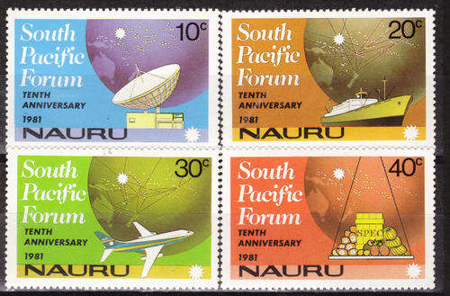 NAURU 1991 SOUTH PACIFIC FORUM 10th ANNIVIVERSARY SG# 252-5 COMPLETE UNMOUNTED MINT SET