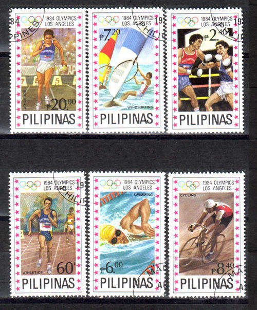 OLYMPIC GAMES LOS ANGELES PHILIPPINES 1984 SG# 1833-8 COMPLETE USED SET
