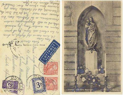 SA  5d  POSTAGE DUE P/CARD sacc# 31aBRIGHT VIOLET & #36  UNHYPHENATED FROM PAKISTAN DATE 6 SEPT 1949
