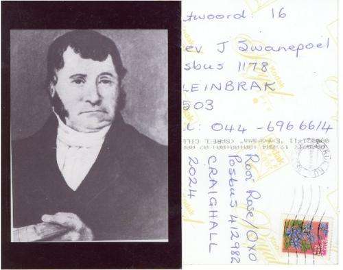 SAREL CILLIERS SA USED PHOTOGRAPHIC POSTCARD
