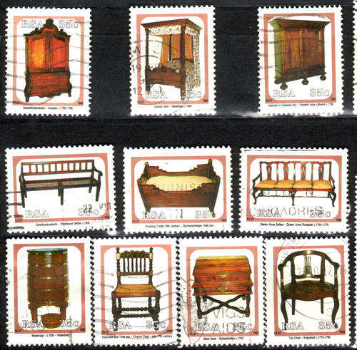 SOUTH AFRICA 1992 ANTIQUE CAPE FURNITURE - COMPLETE POSTALLY USED SET