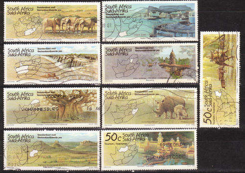 SOUTH AFRICA - 1995 TOURISM COMPLETE SERIES POSTALLY USED SET