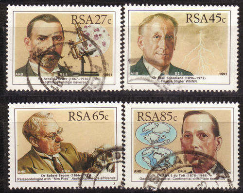 SOUTH AFRICA 1991 SCIENTIST OF SOUTH AFRICA COMPLETE POSTALLY USED SET