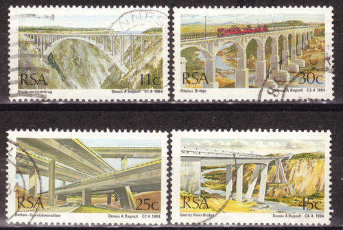 SOUTH AFRICA 1984 BRIDGES OF SOUTH AFRICA COMPLETE POSTALLY USED SET