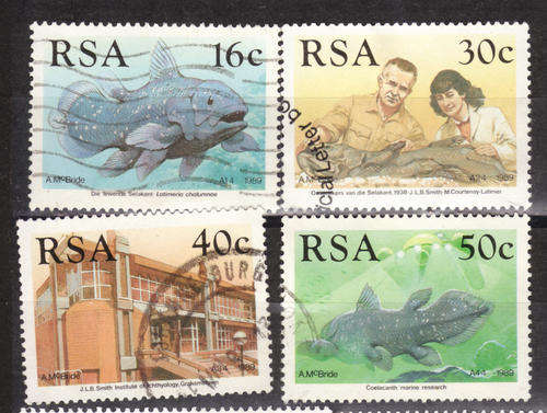 SOUTH AFRICA 1989 IDENTIFICATION OF THE COELACANTH FISH COMPLETE POSTALLY USED SET