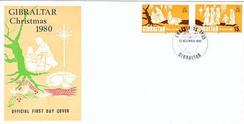 GIBRALTAR 1980 CHRISTMAS FIRST DAY COVER