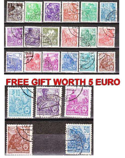GERMANY DEUTSCHES DEMOK REP Michel #405/422 VALUE Euro 110 COMPLETE SET USED PLUS FREE GIFT COMP SET
