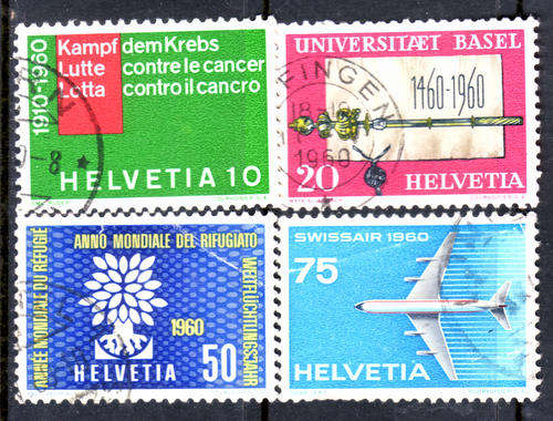 SWITZERLAND 1960 PUBLICITY ISSUE INSCRIBED 1460-1960 COMPLETE USED SET SG#610/3