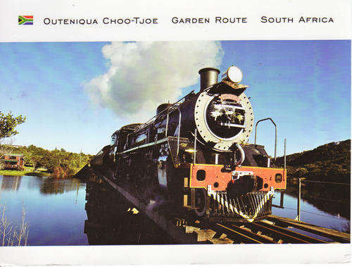 OUTENIQUA CHOO-TJOE GARDEN ROUTE SOUTH AFRICA POSTCARD USED