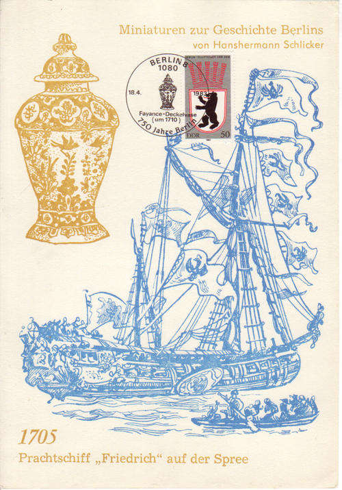 GERMANY DDR 1983 COLLECTORS SHEET Michel# 2817 1705 Prachtschiff Friedrich aud der Spree