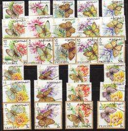 BUTTERFLIES - COMPLETE USED SET #167-193 FUJEIRA