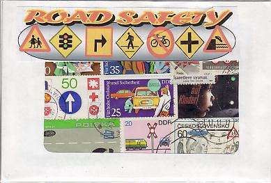 ROAD SAFETY 20 USED  - STAMP PACKET FOR CHARITY