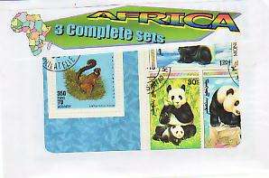 3 COMPLETE SETS USED STAMP PACKET FOR CHARITY