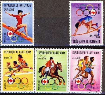 OLYMPICS MONTREAL 1976 COMPLETE SET USED UPPER VOLTA
