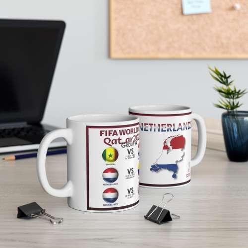 NETHERLANDS 2022 Soccer World Cup Mug, White (GROUP STAGES)
