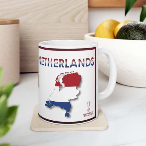 NETHERLANDS 2022 Soccer World Cup Mug, White (GROUP STAGES)